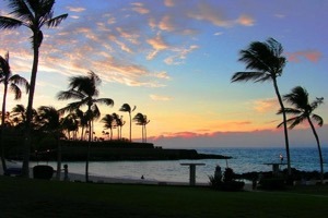 Waikoloa Beach House Rentals, Sunset at Mauna Lani beach
